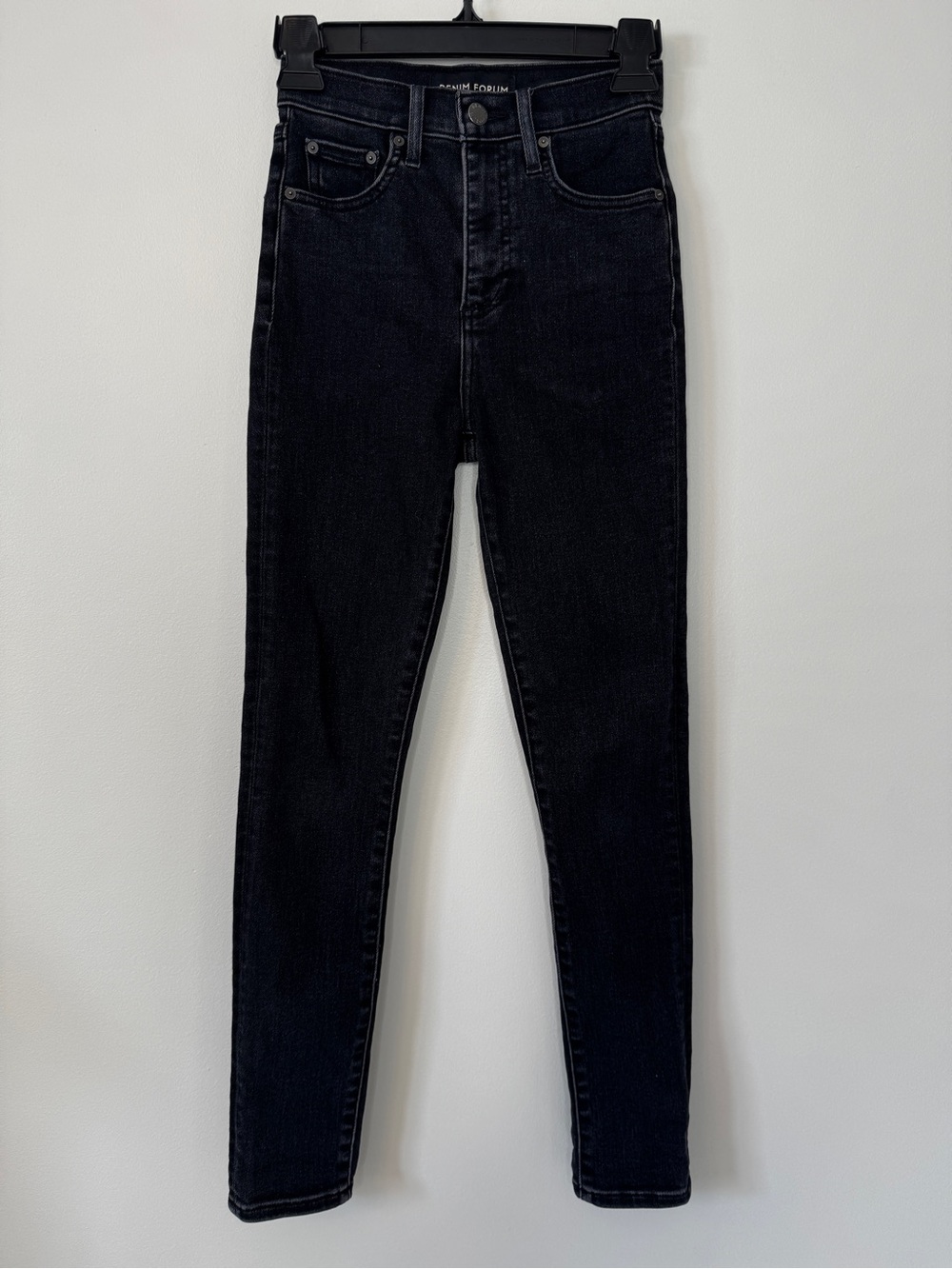Aritzia Denim Forum The Lola High Rise Slim Jeans Charcoal Gray Zip Fly 23